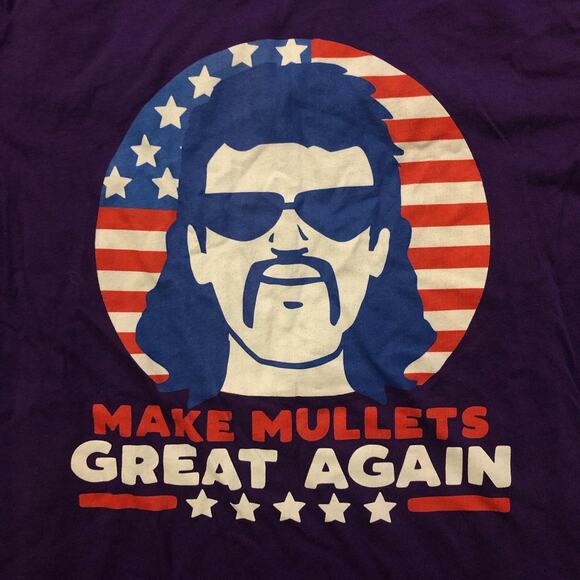 Purple ‘Make Mullets Great Again’ Graphic Tee - Picture 3 of 4